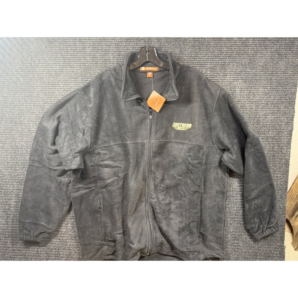 Harriton M990 Mens 2XL Southern Miss Fleece Jacket Full Zip Charcoal Grey NWT